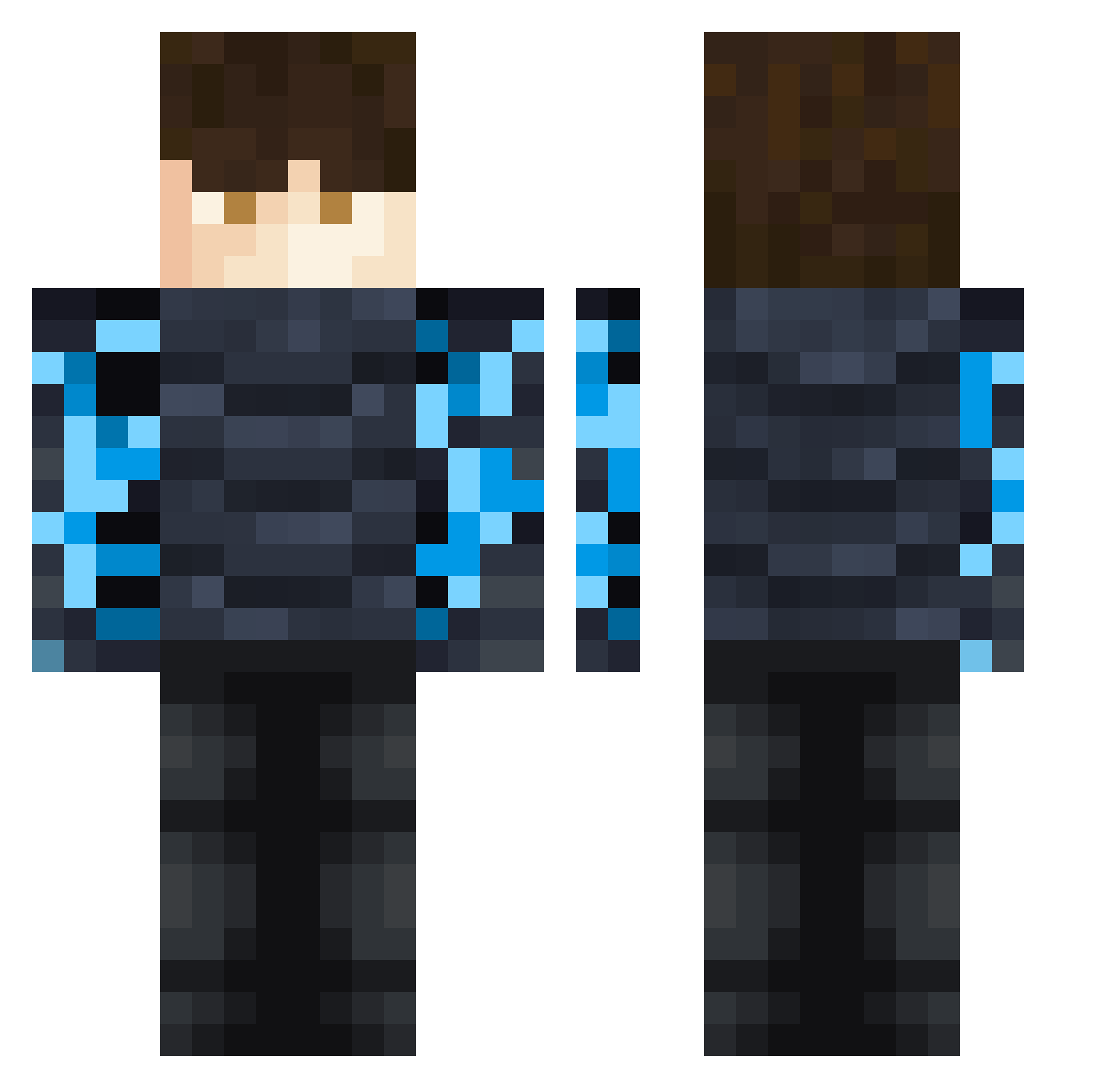 WekkoLhaters Minecraft skin, front and back view