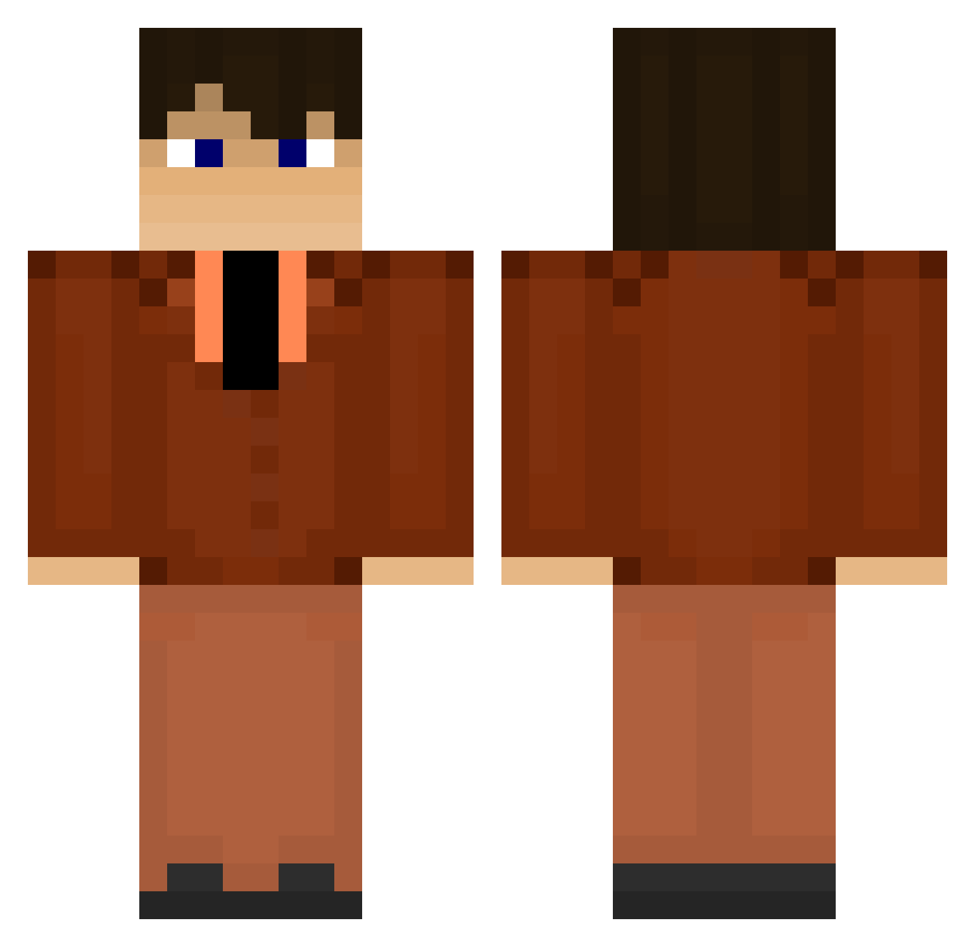lReverseI Minecraft skin, front and back view