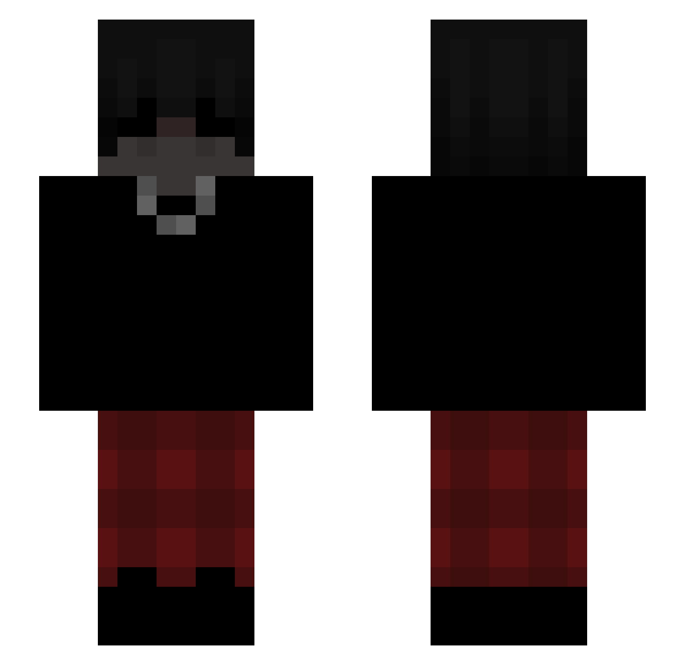 Absolvable Minecraft skin, front and back view