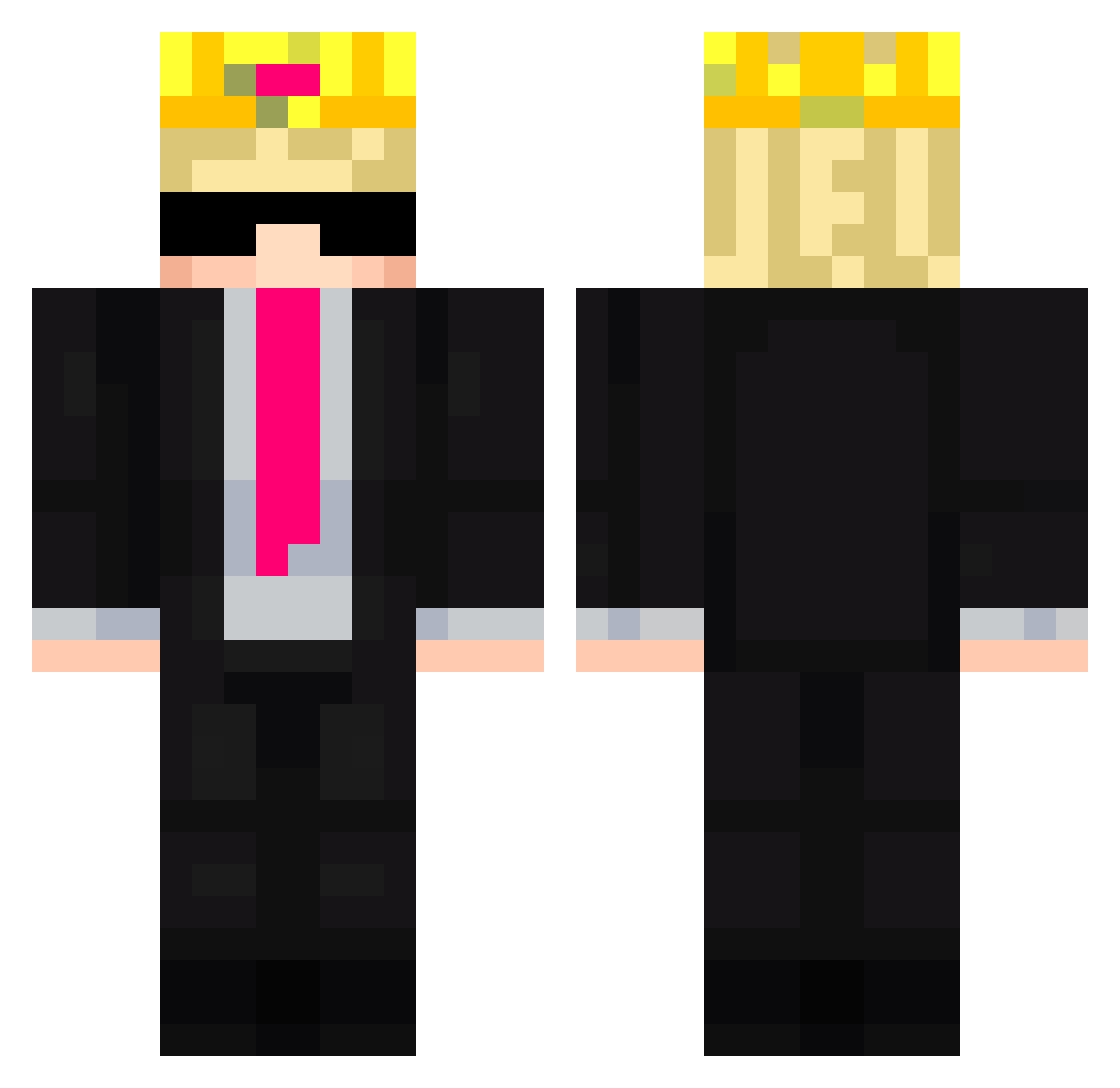 t0miss_ Minecraft skin, front and back view