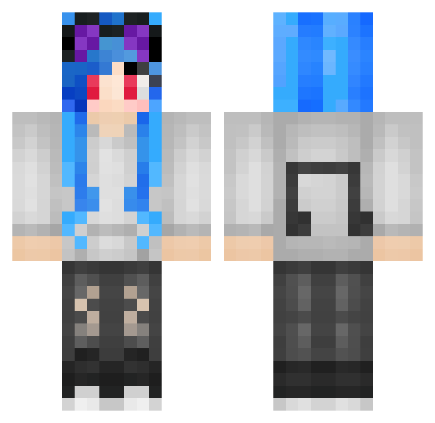 Sikarpus Minecraft skin, front and back view