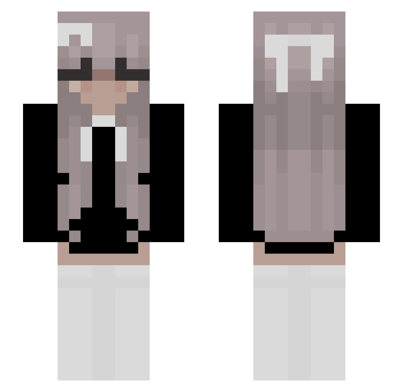 TsundereSkud Minecraft skin, front and back view