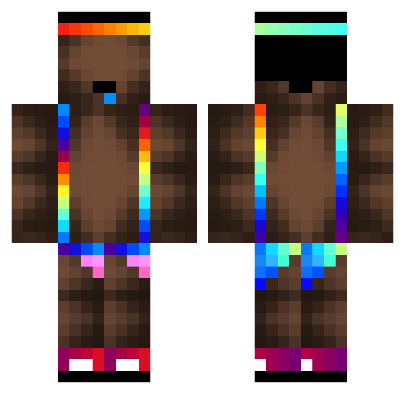 elBennuz Minecraft skin, front and back view