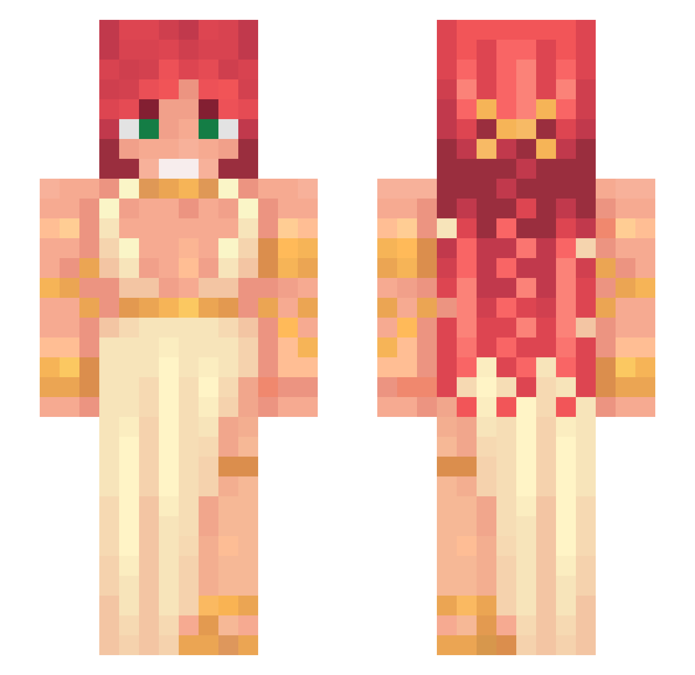 Beheritis Minecraft skin, front and back view