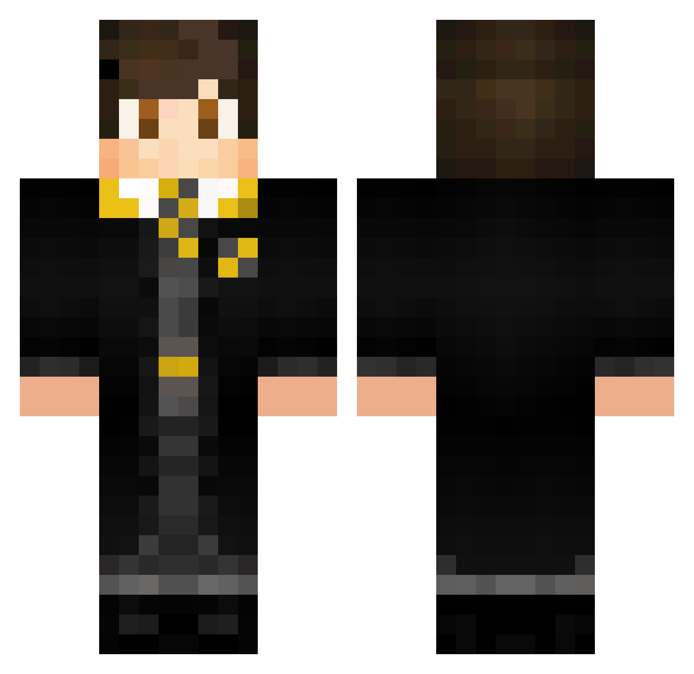Segheto_ Minecraft skin, front and back view