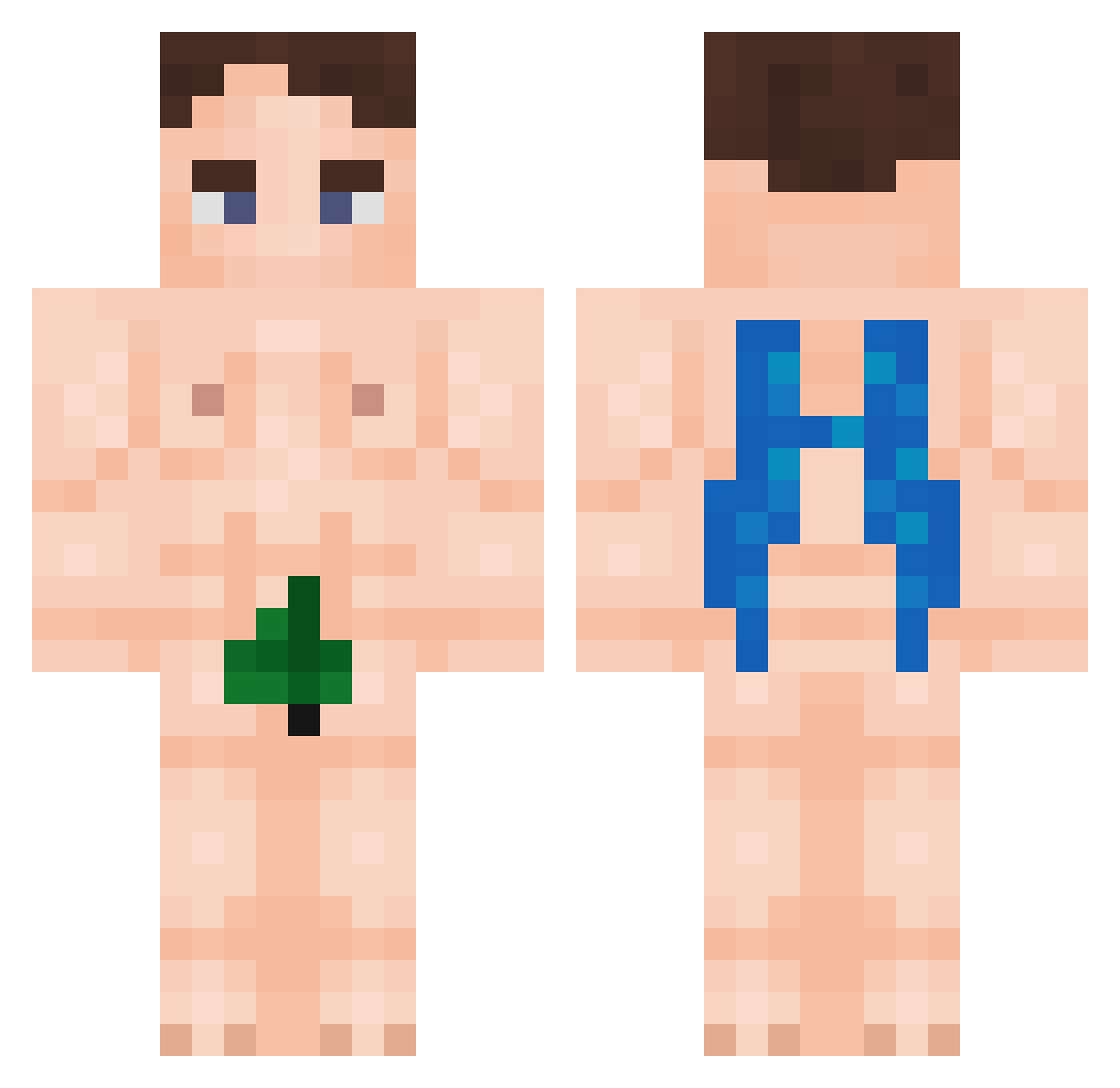 Quantrandom Minecraft skin, front and back view