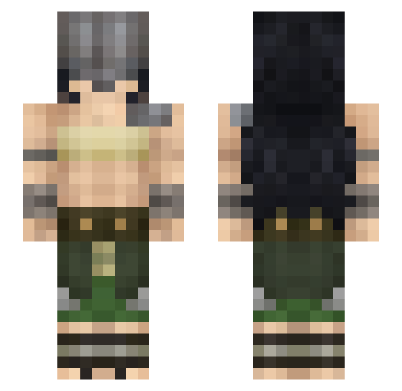 ZekeBEME Minecraft skin, front and back view