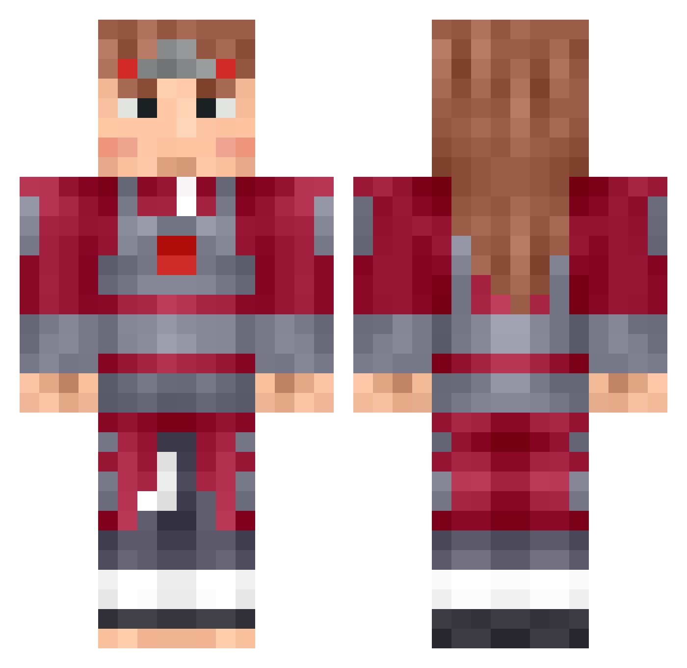 MolterFree Minecraft skin, front and back view