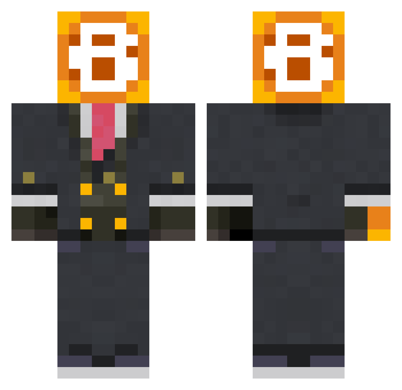 Luggebtw Minecraft skin, front and back view