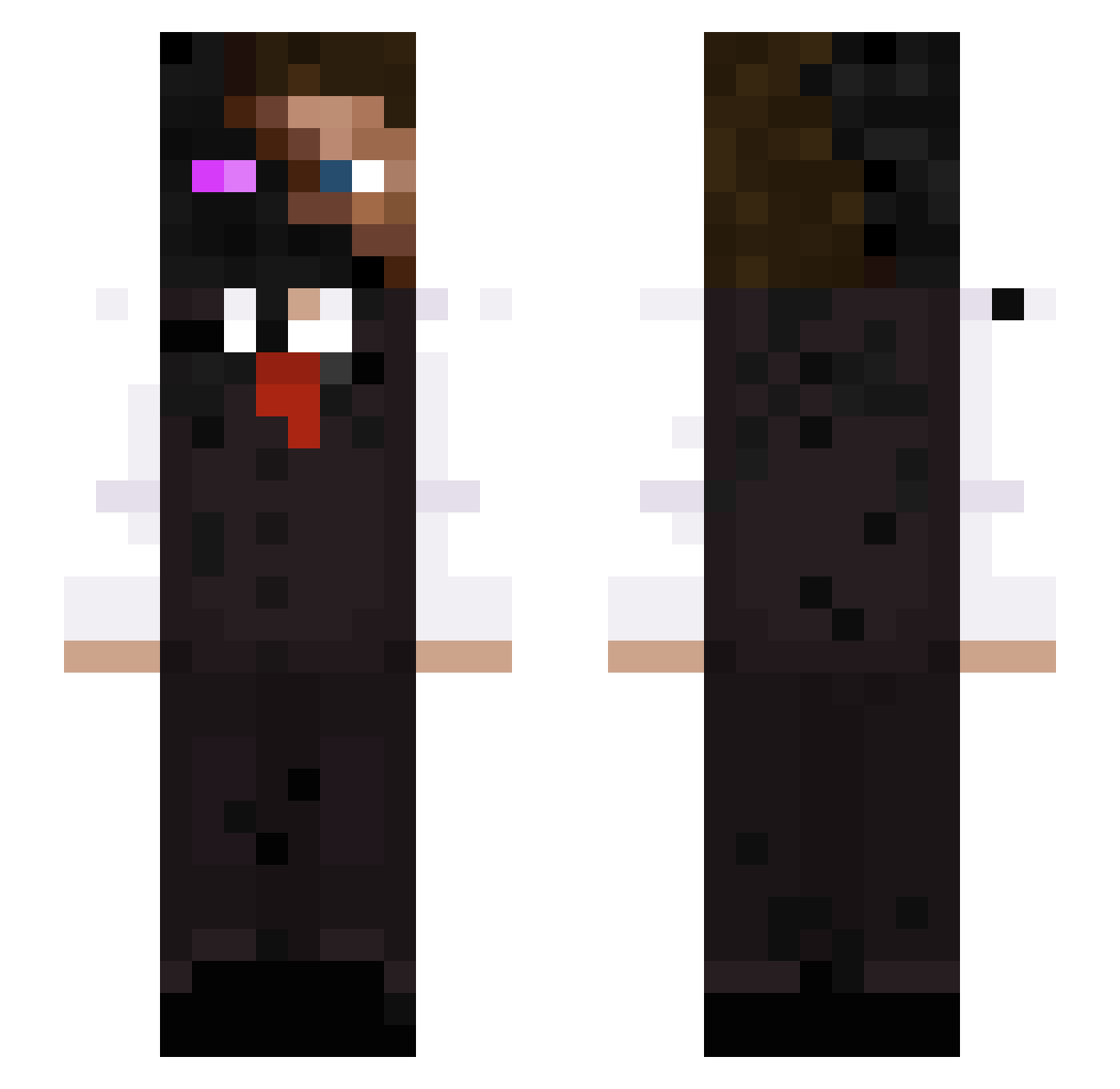 Ksmooove Minecraft skin, front and back view