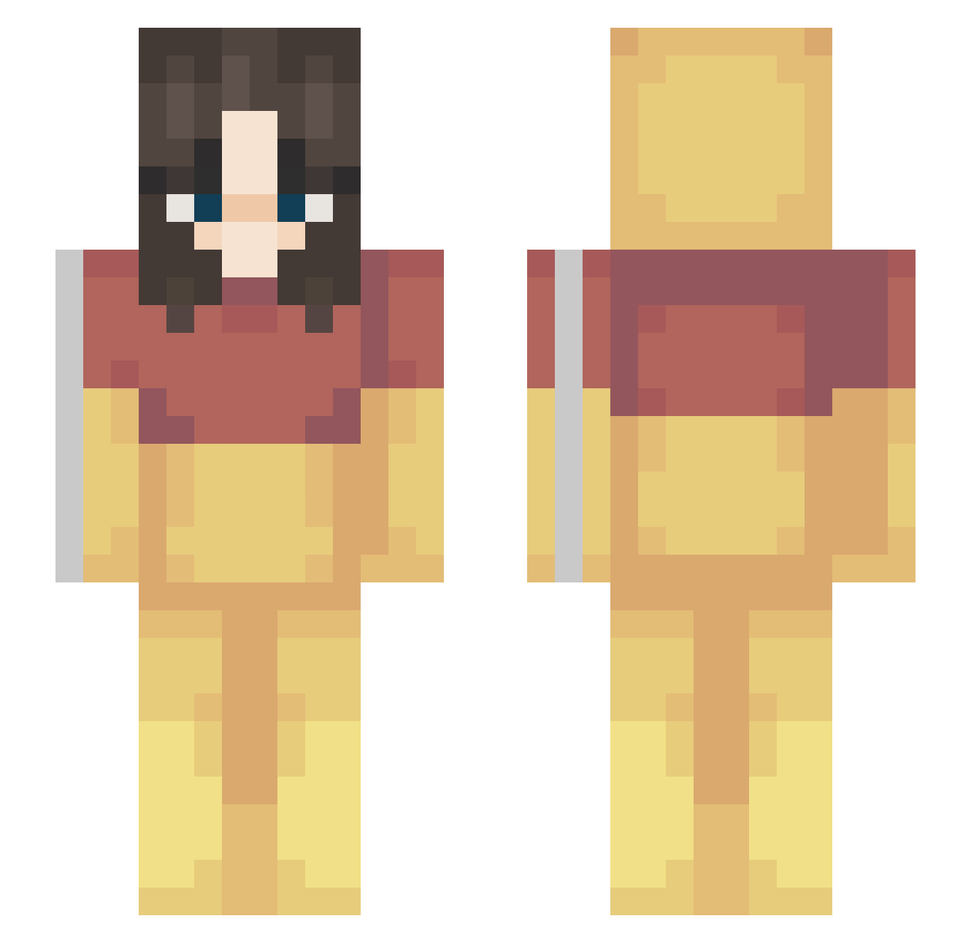 bjork_ussy Minecraft skin, front and back view