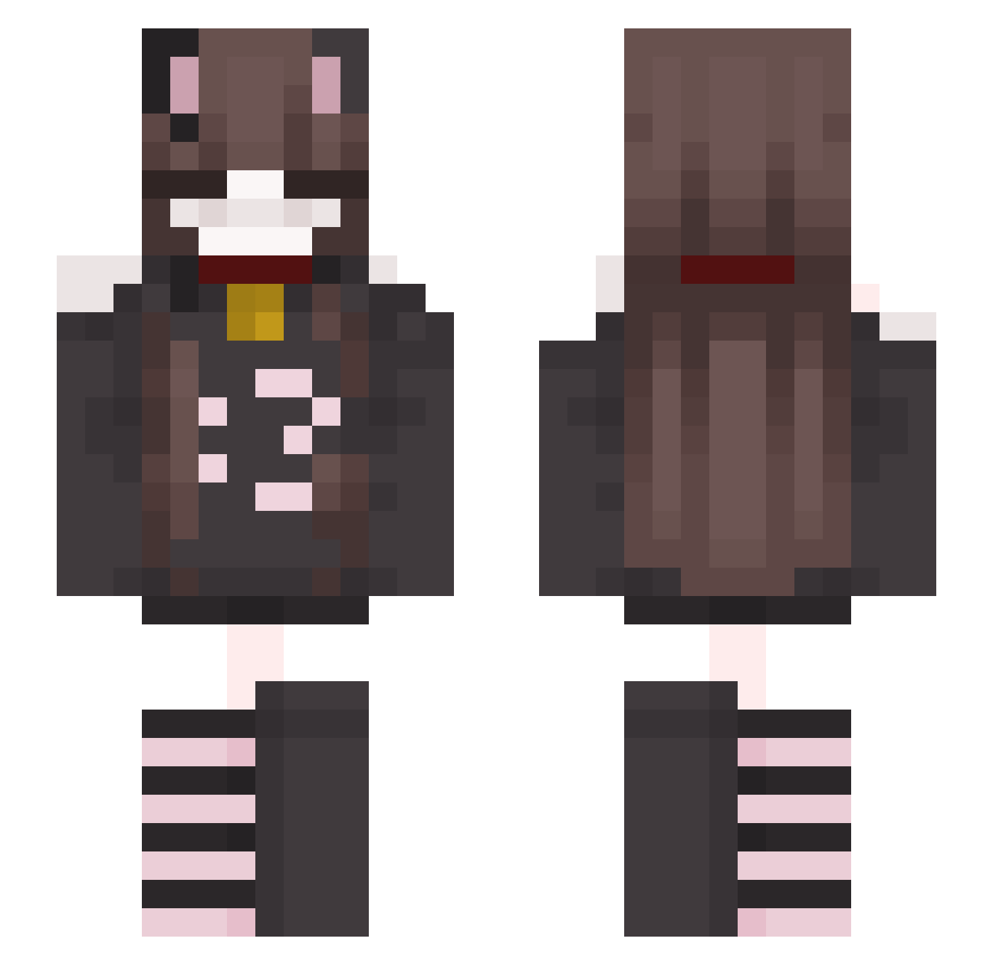 ll_meow Minecraft skin, front and back view