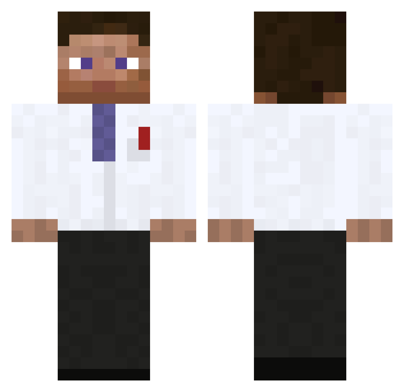 diminute Minecraft skin, front and back view