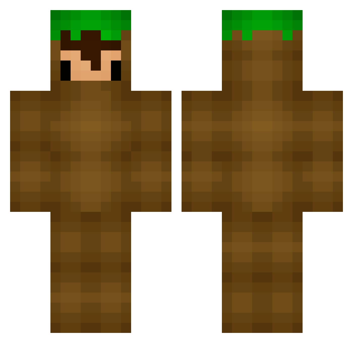 WhiteSauce Minecraft skin, front and back view