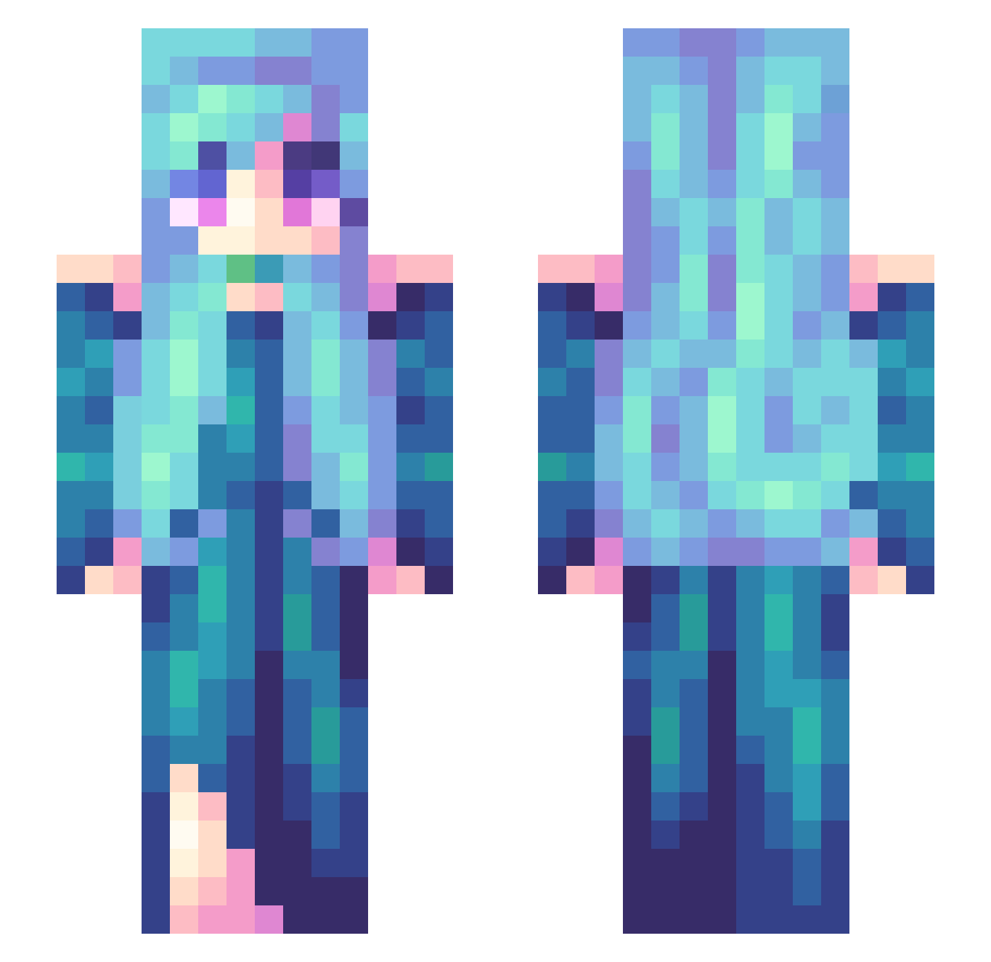 xStormee Minecraft skin, front and back view