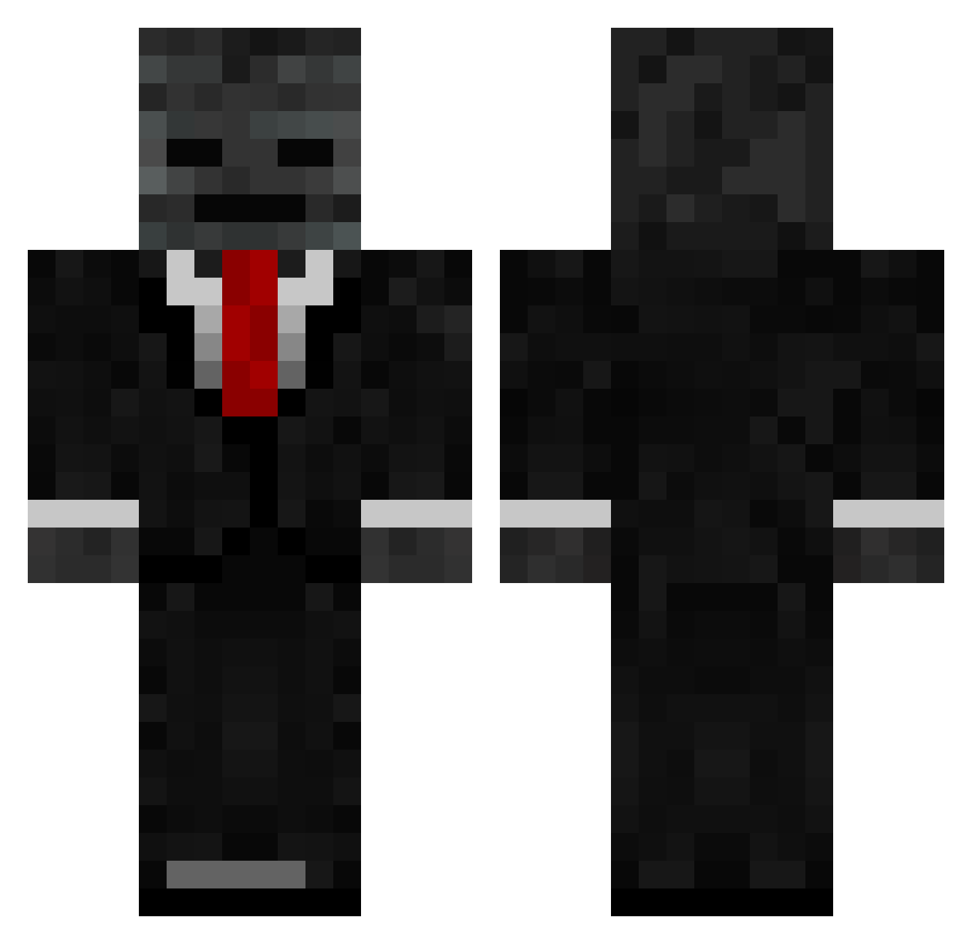 twizzymed Minecraft skin, front and back view