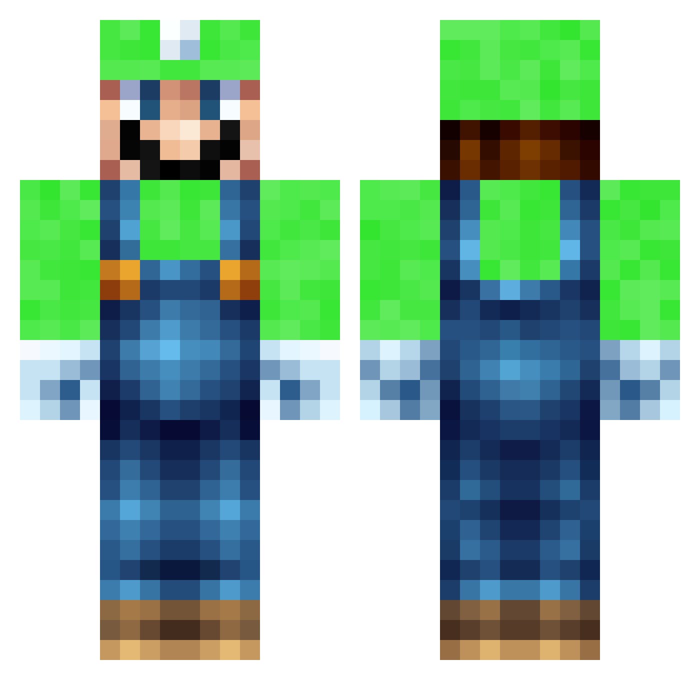 Moth_o Minecraft skin, front and back view