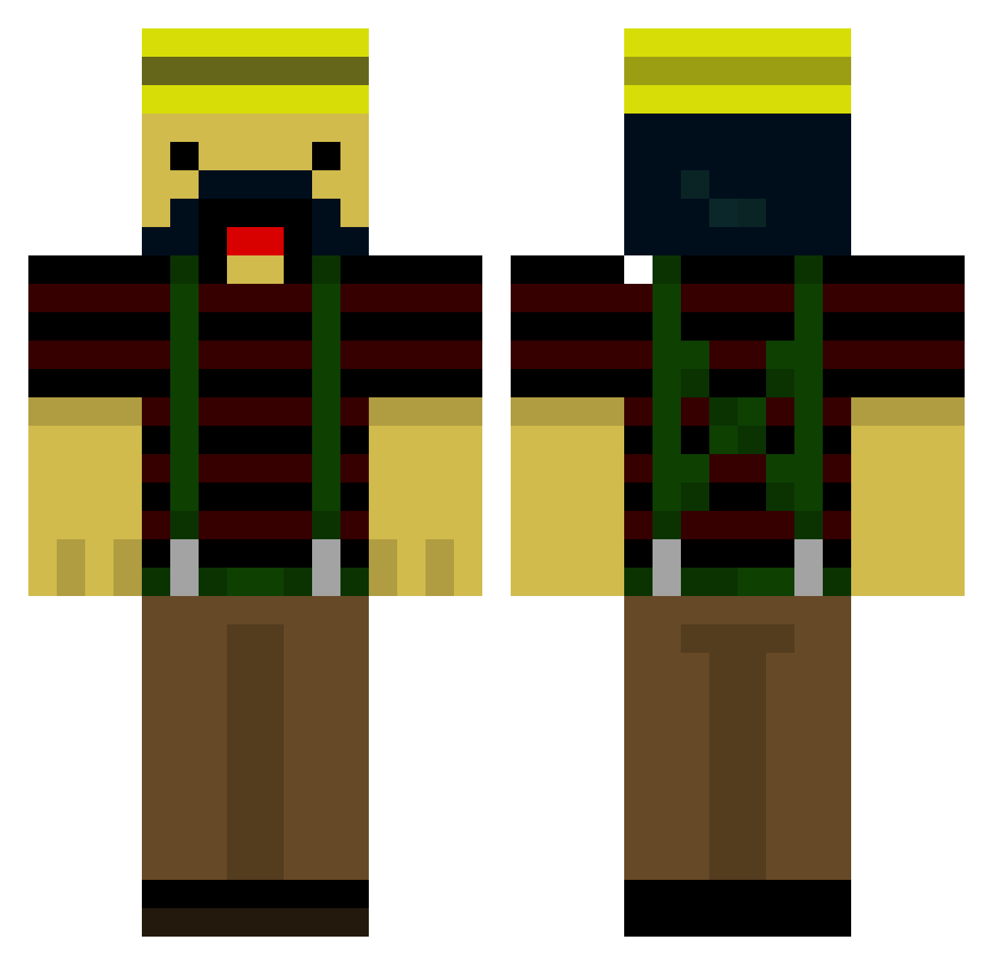 Dusky Minecraft skin, front and back view