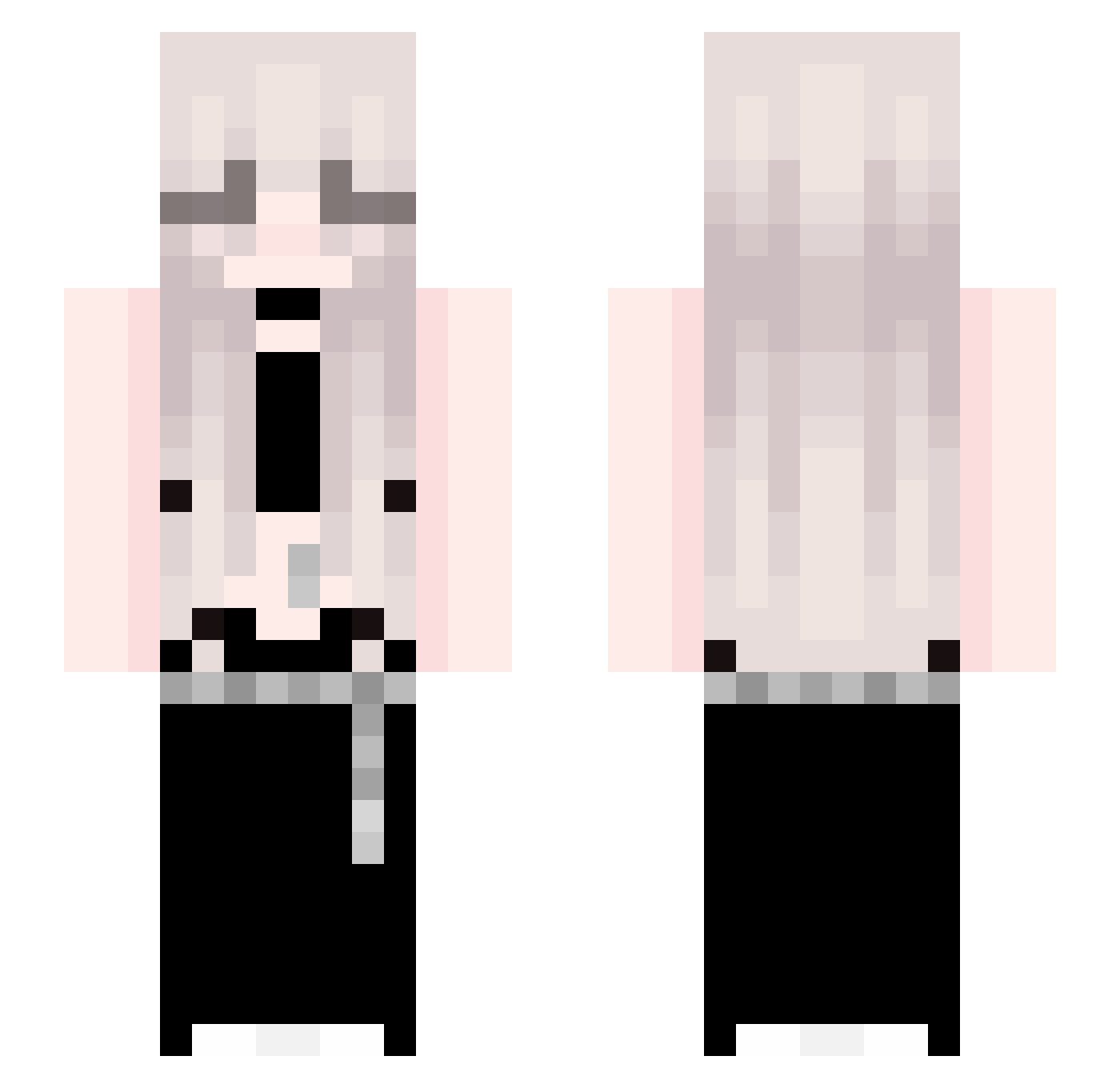 OnMyKneesForHim Minecraft skin, front and back view