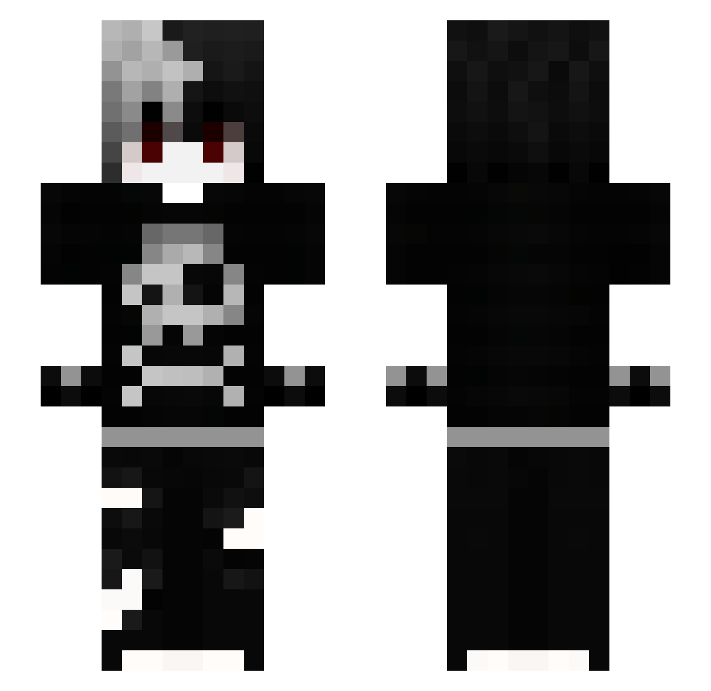 Confoozzed Minecraft skin, front and back view