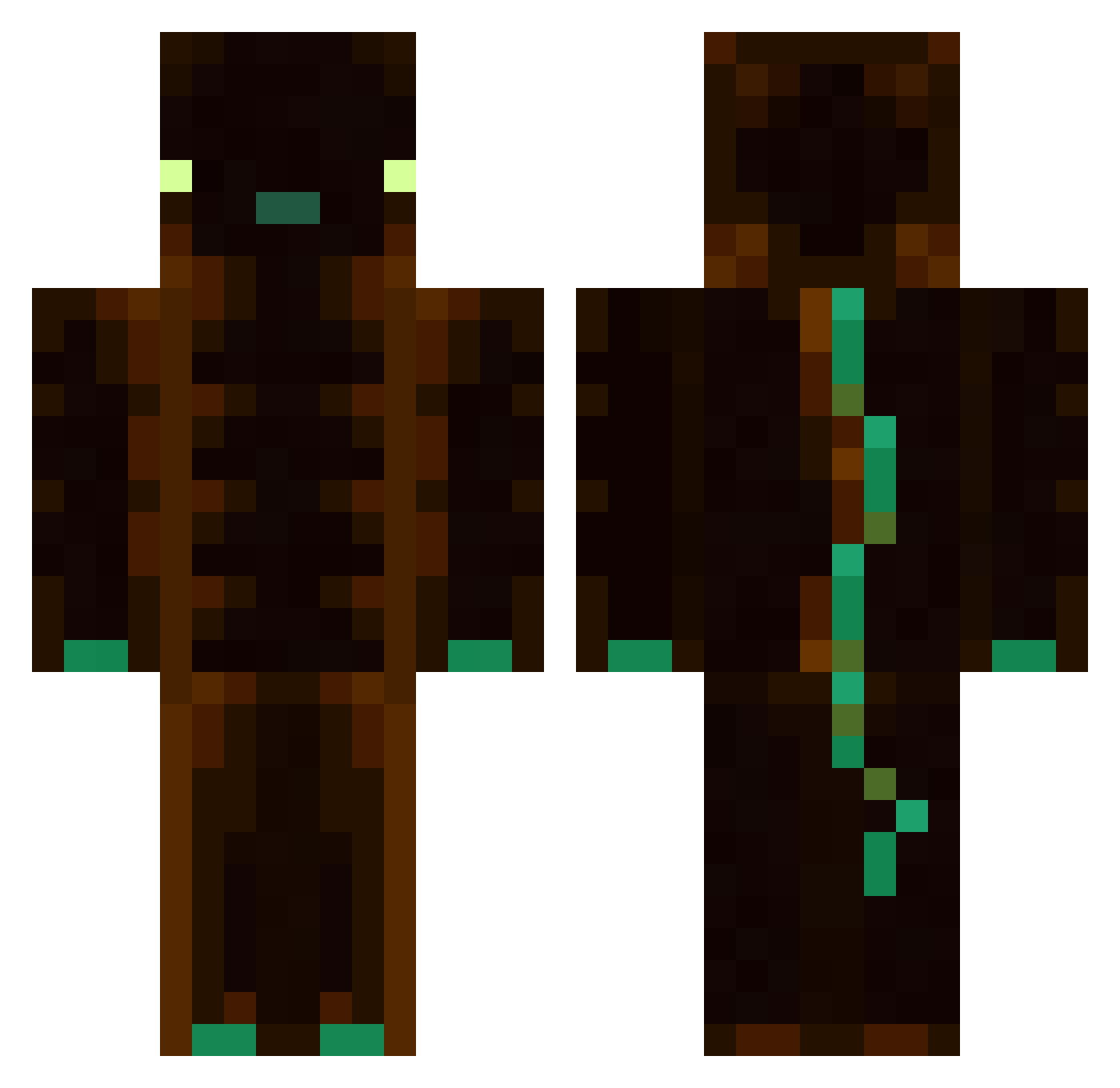 Sqmurai Minecraft skin, front and back view