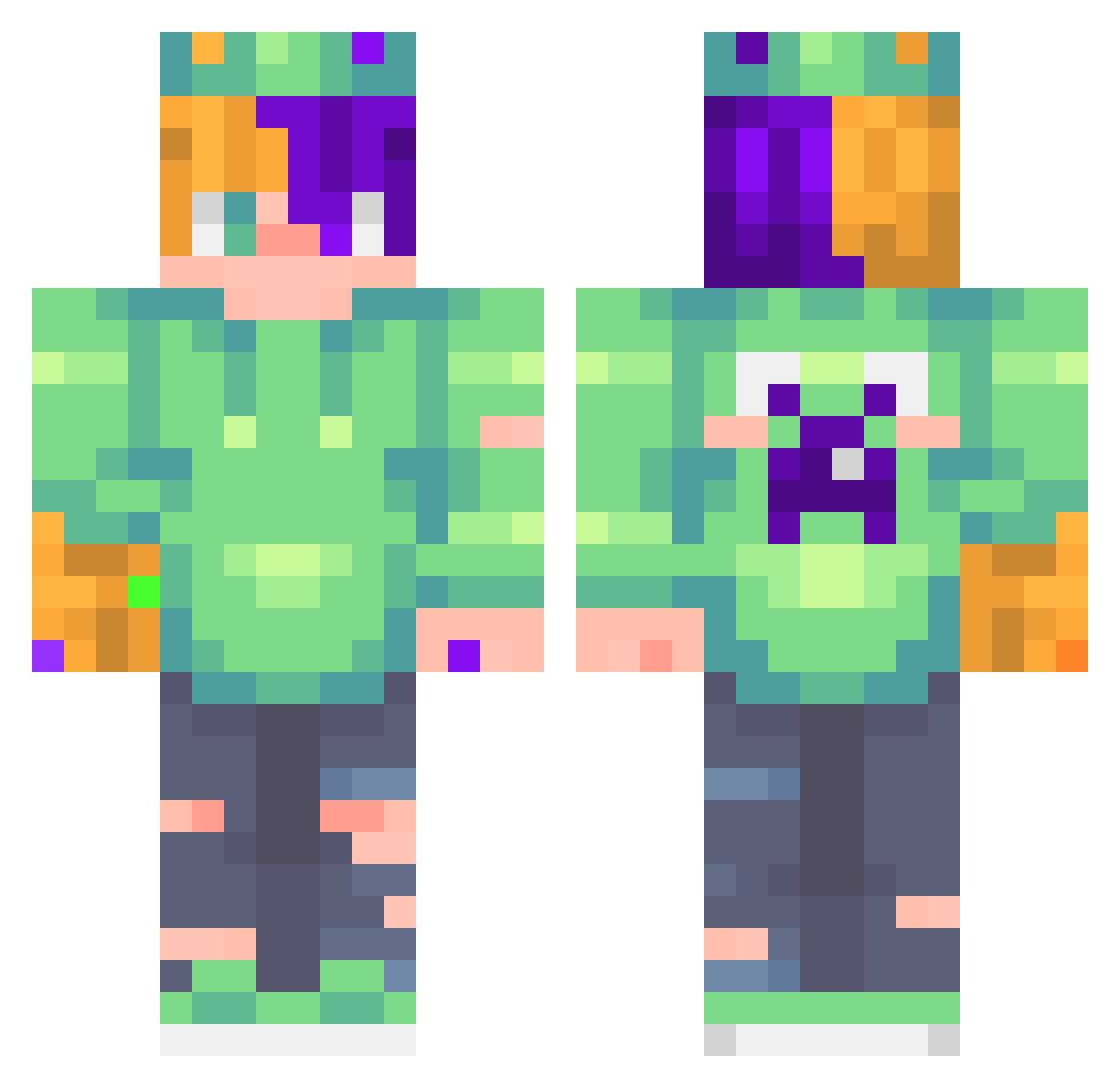 supremesocks Minecraft skin, front and back view