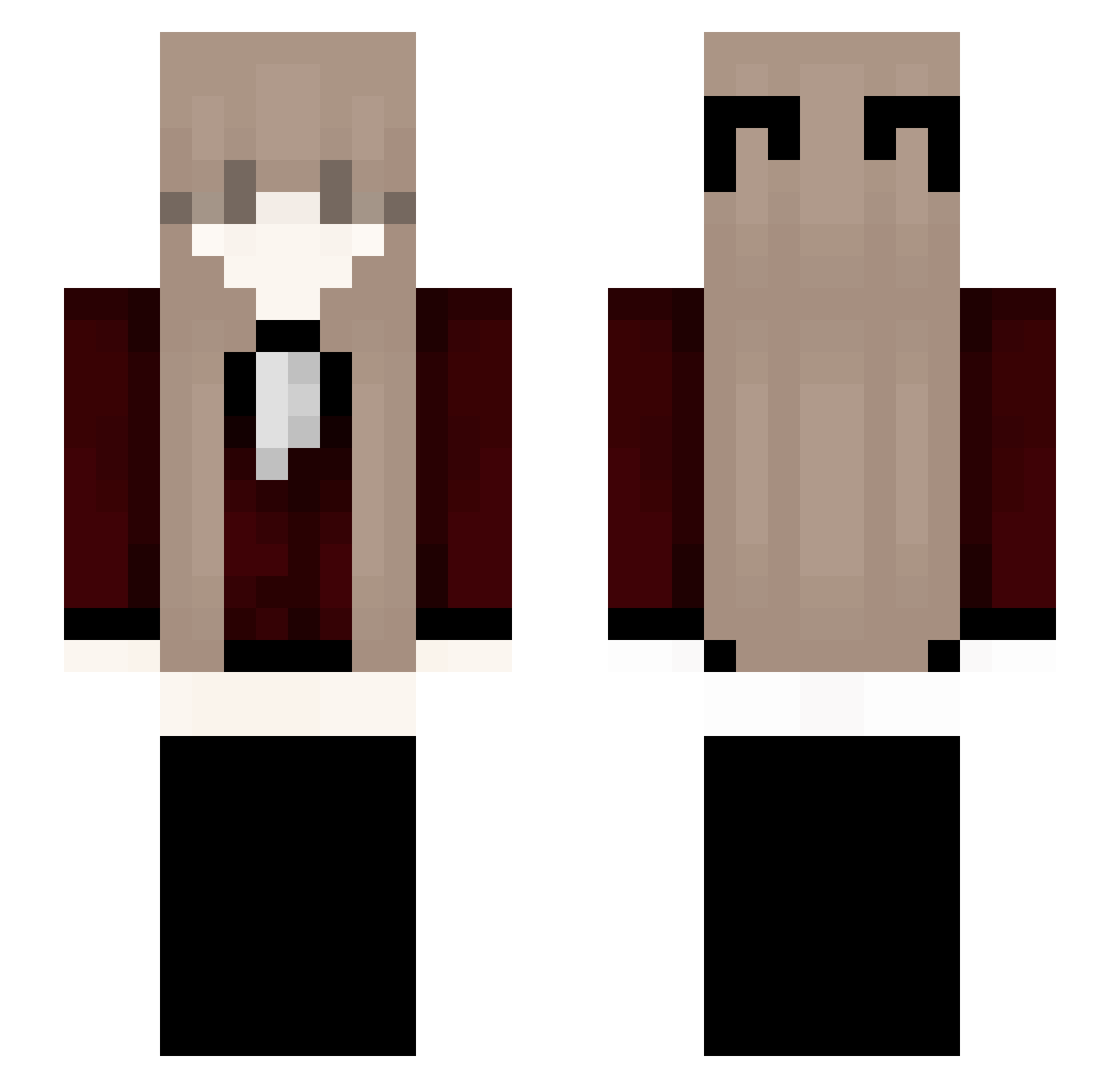 nikowiki Minecraft skin, front and back view