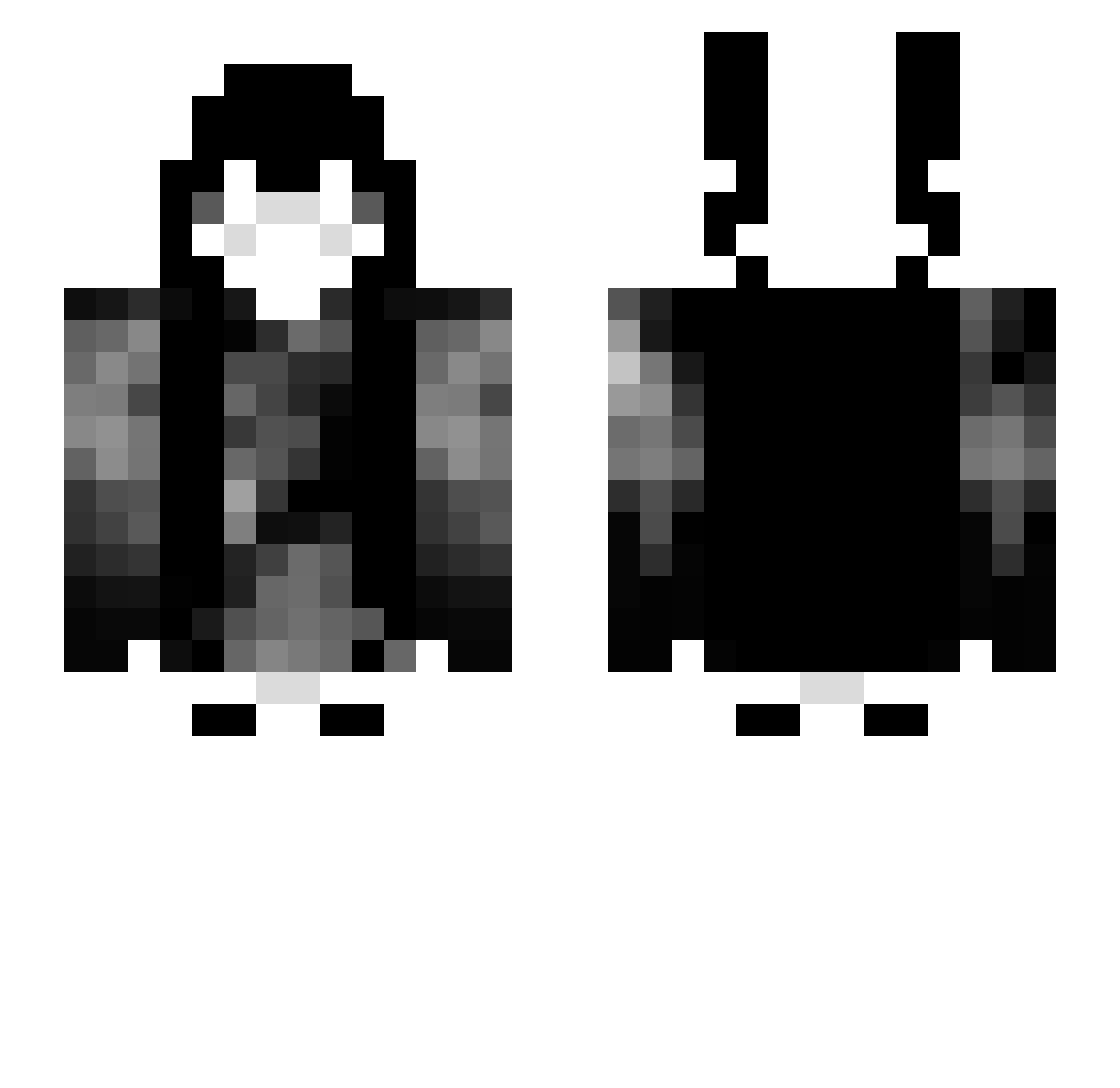 xquwxs Minecraft skin, front and back view