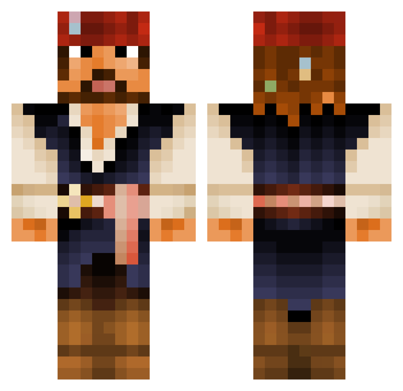 Snubar Minecraft skin, front and back view