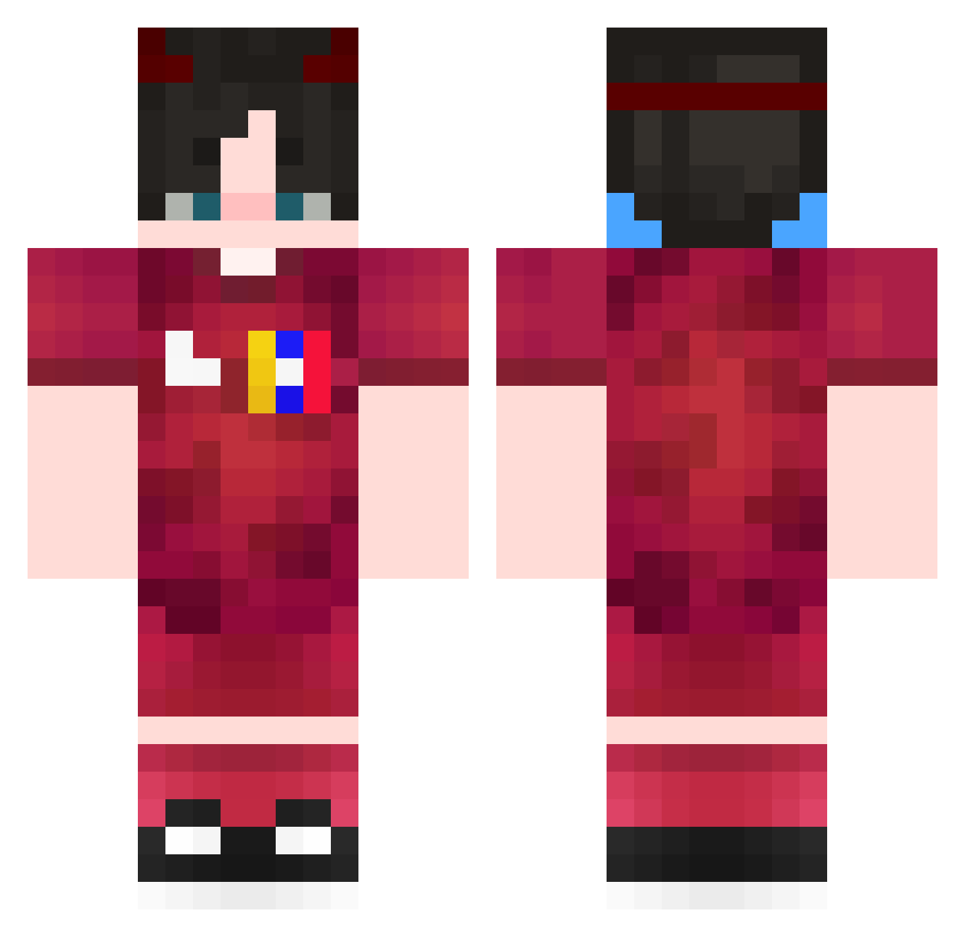 iTs_zIssako Minecraft skin, front and back view