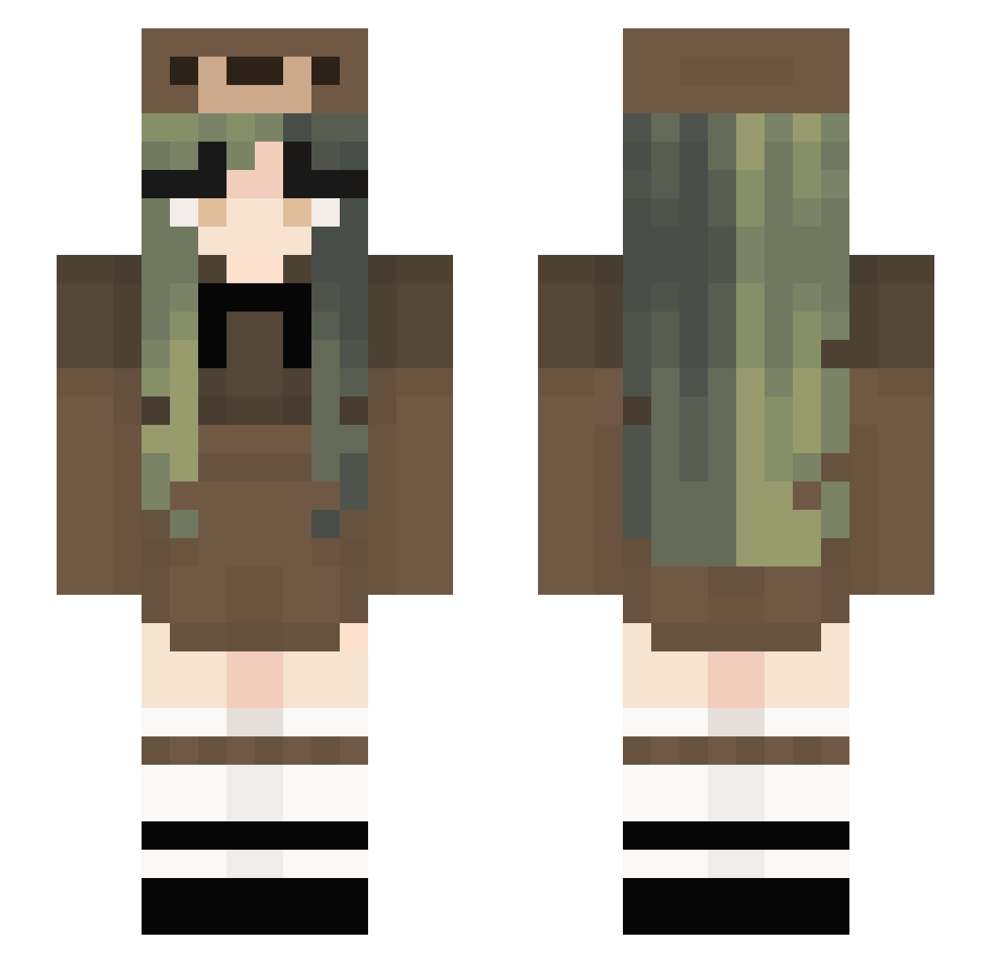 AllyBear Minecraft skin, front and back view