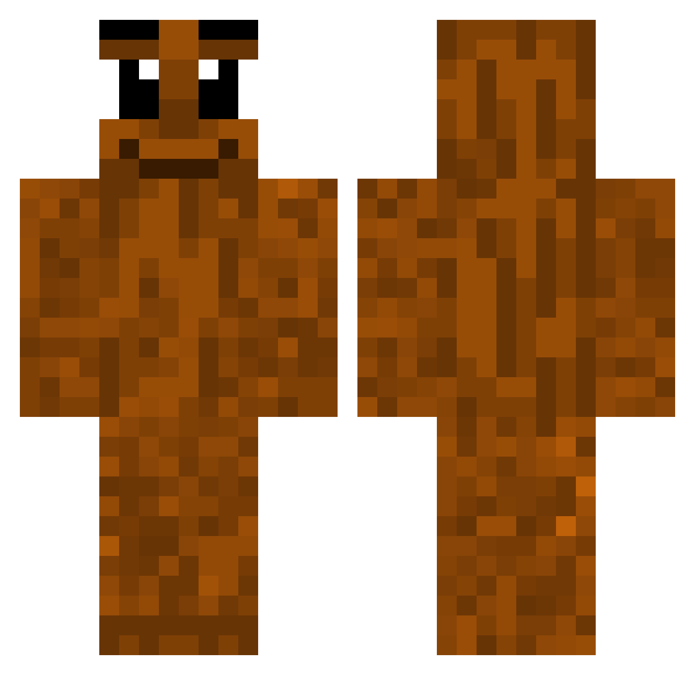 tung_tung_sahur Minecraft skin, front and back view