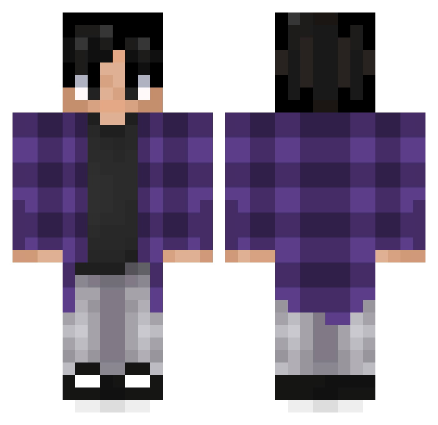 Kutedo011 Minecraft skin, front and back view