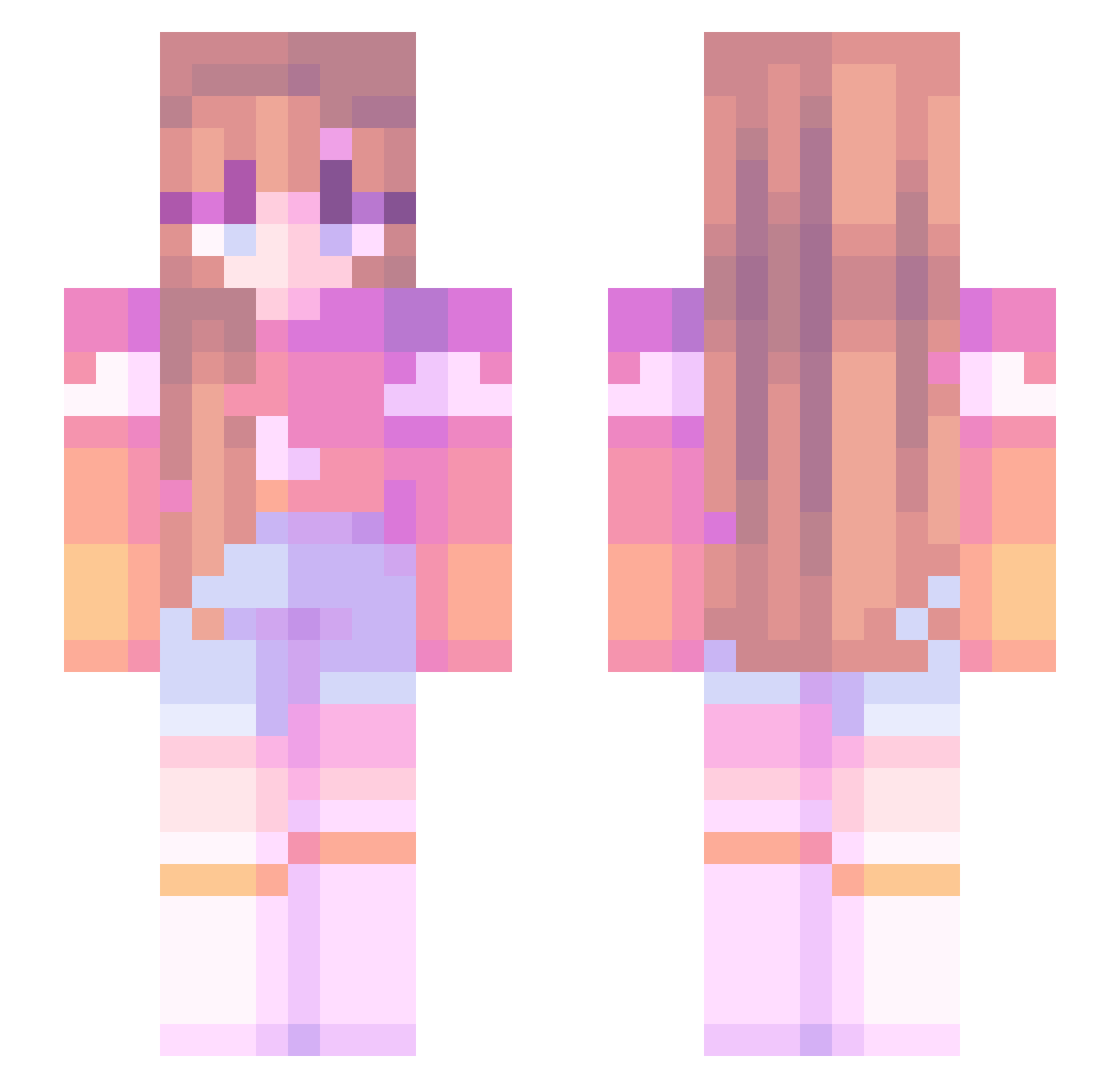 trizlly Minecraft skin, front and back view