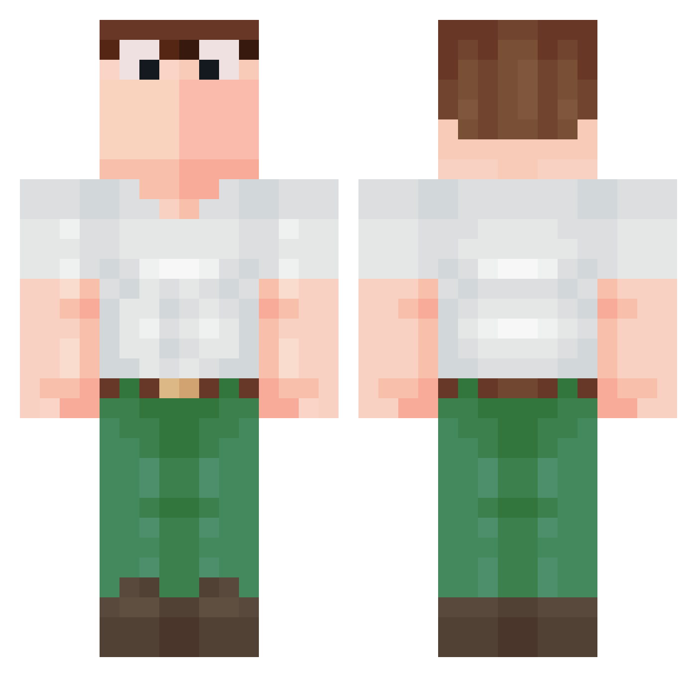 Tutu1119 Minecraft skin, front and back view