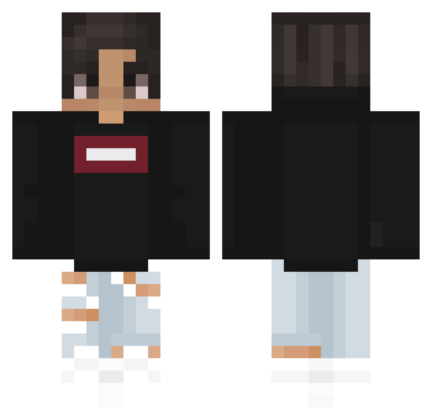 Affirmativement Minecraft skin, front and back view