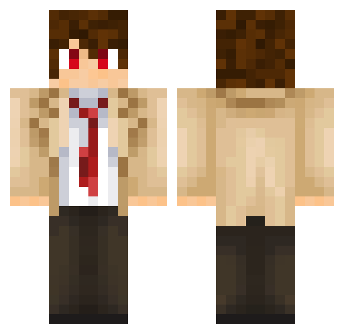 Daxipax Minecraft skin, front and back view