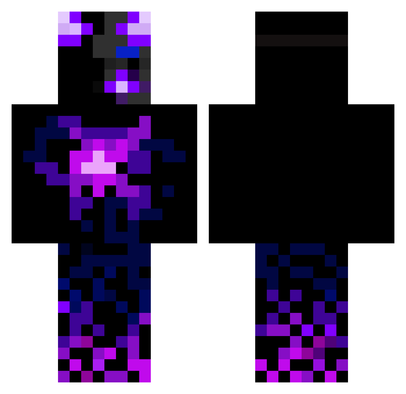 Stealther Minecraft skin, front and back view