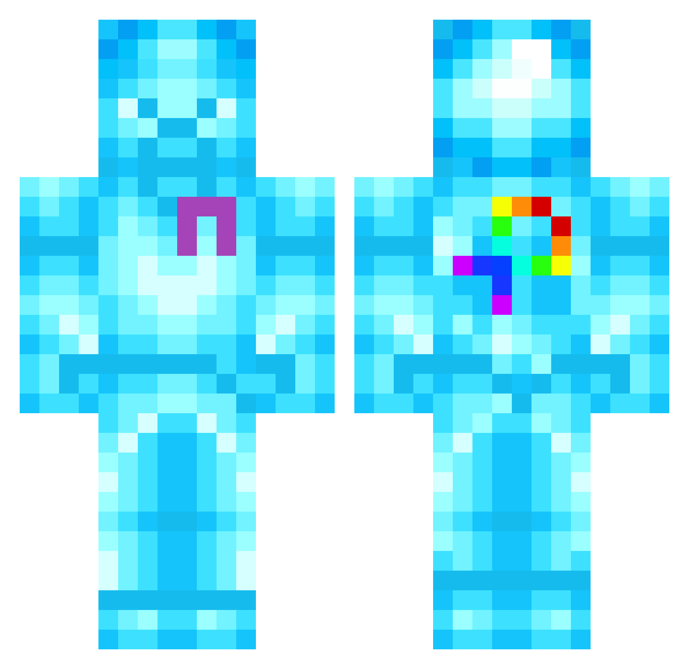achub Minecraft skin, front and back view