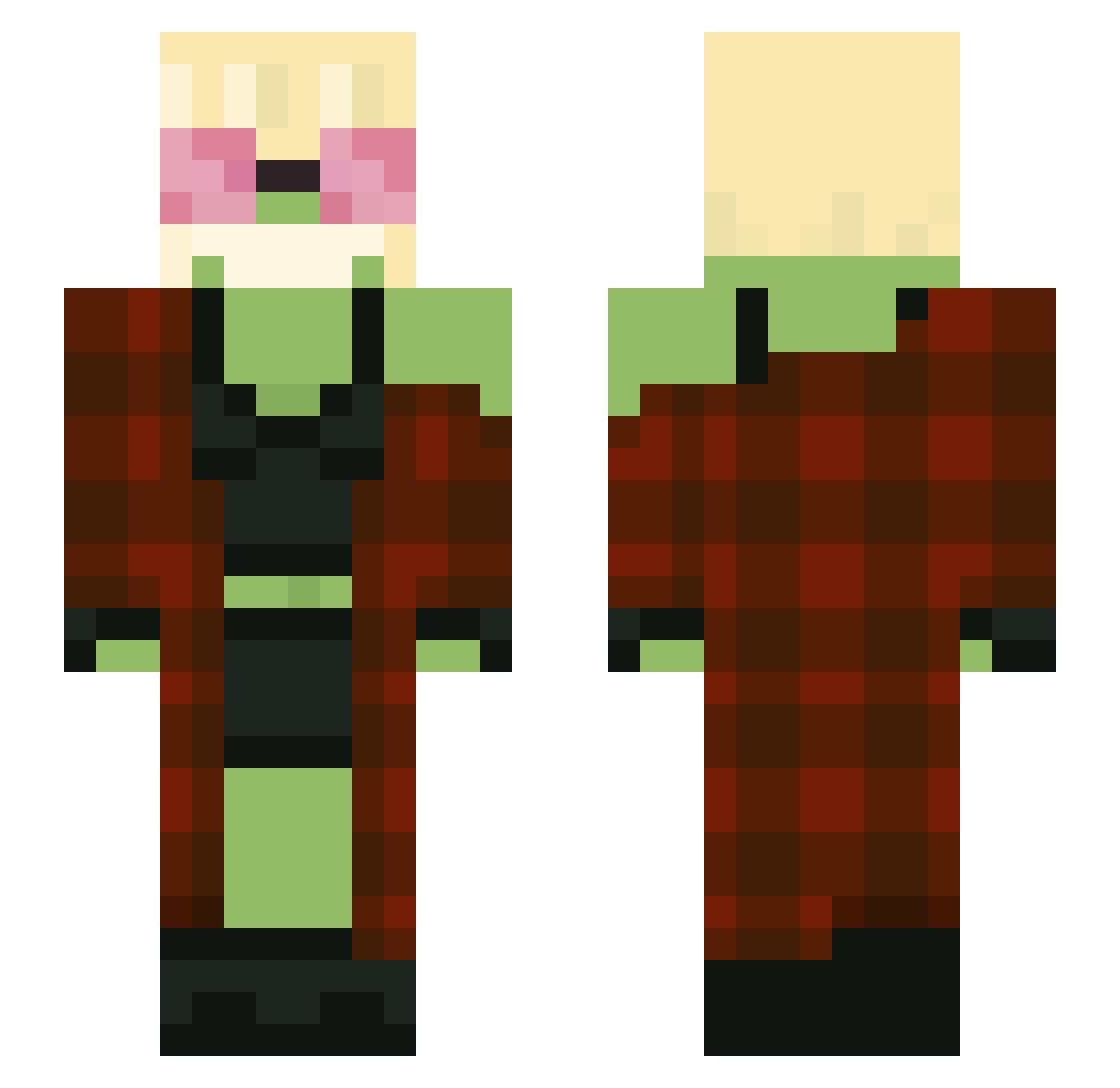 ToxicGnat Minecraft skin, front and back view