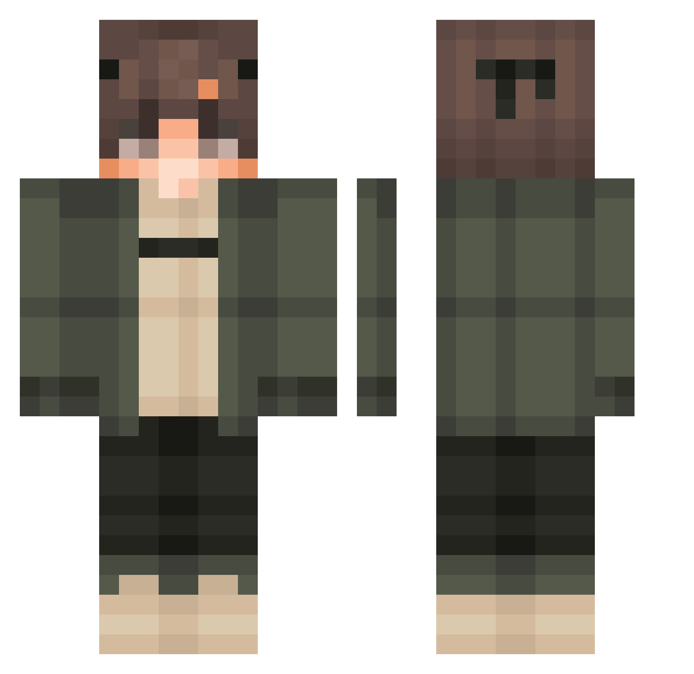 rarll Minecraft skin, front and back view