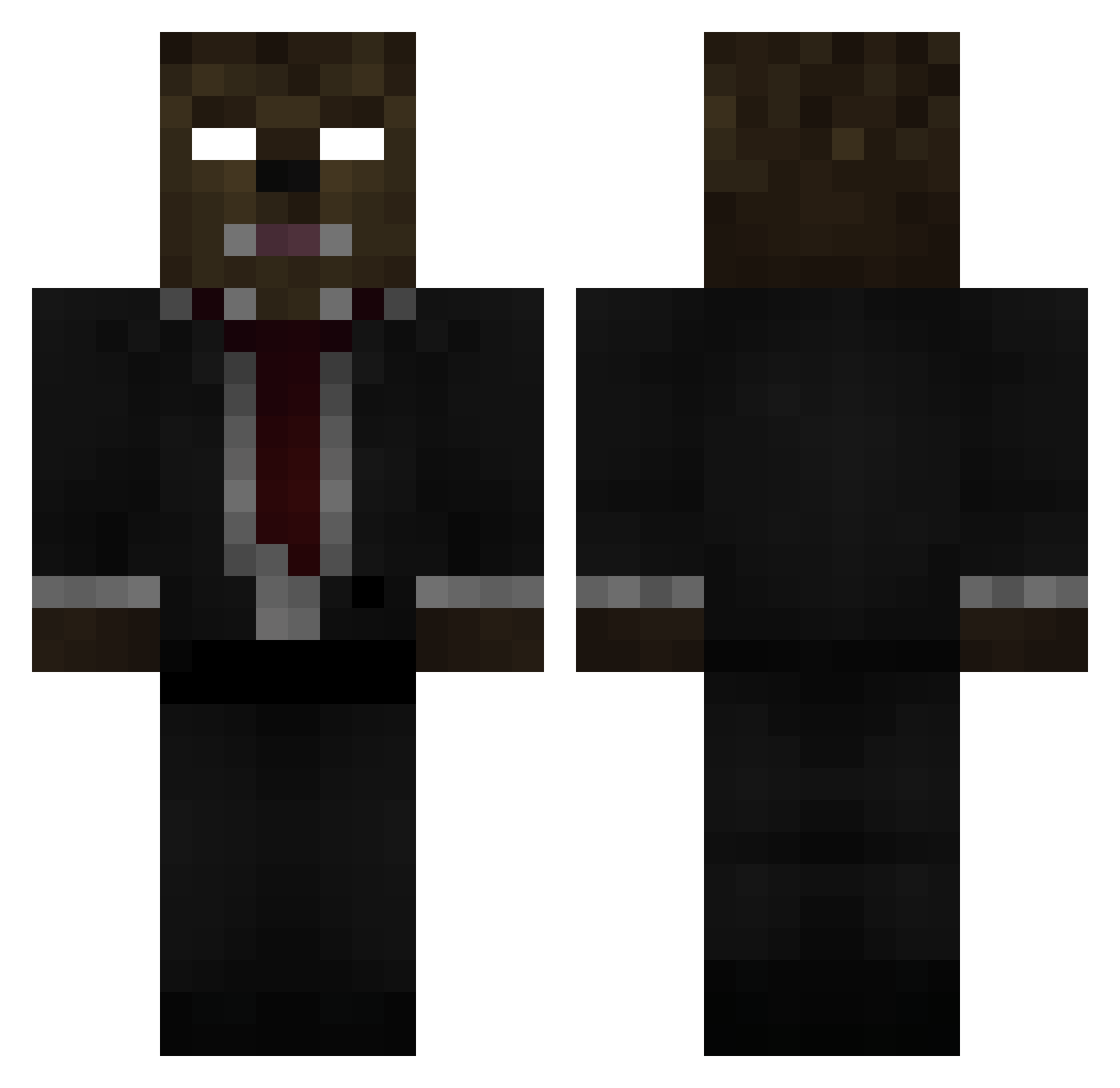 Refunds Minecraft skin, front and back view