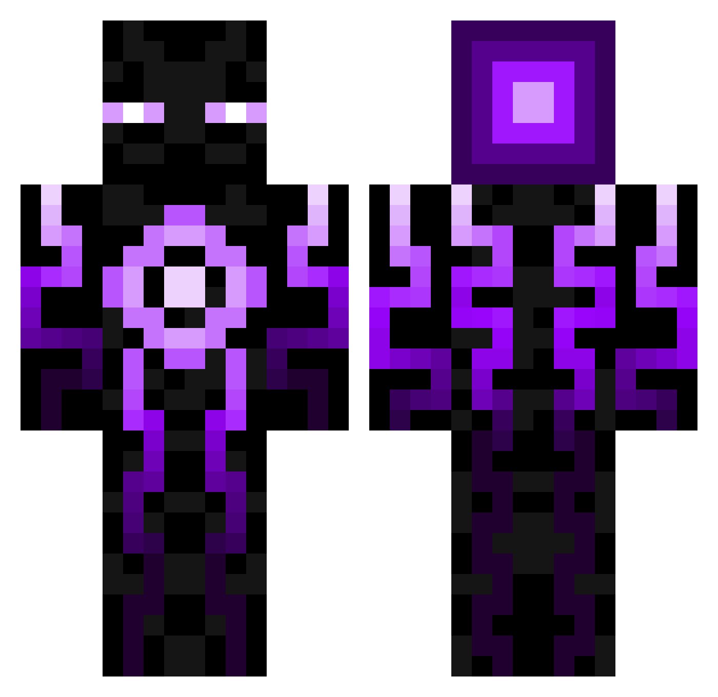 Eigenvectors Minecraft skin, front and back view