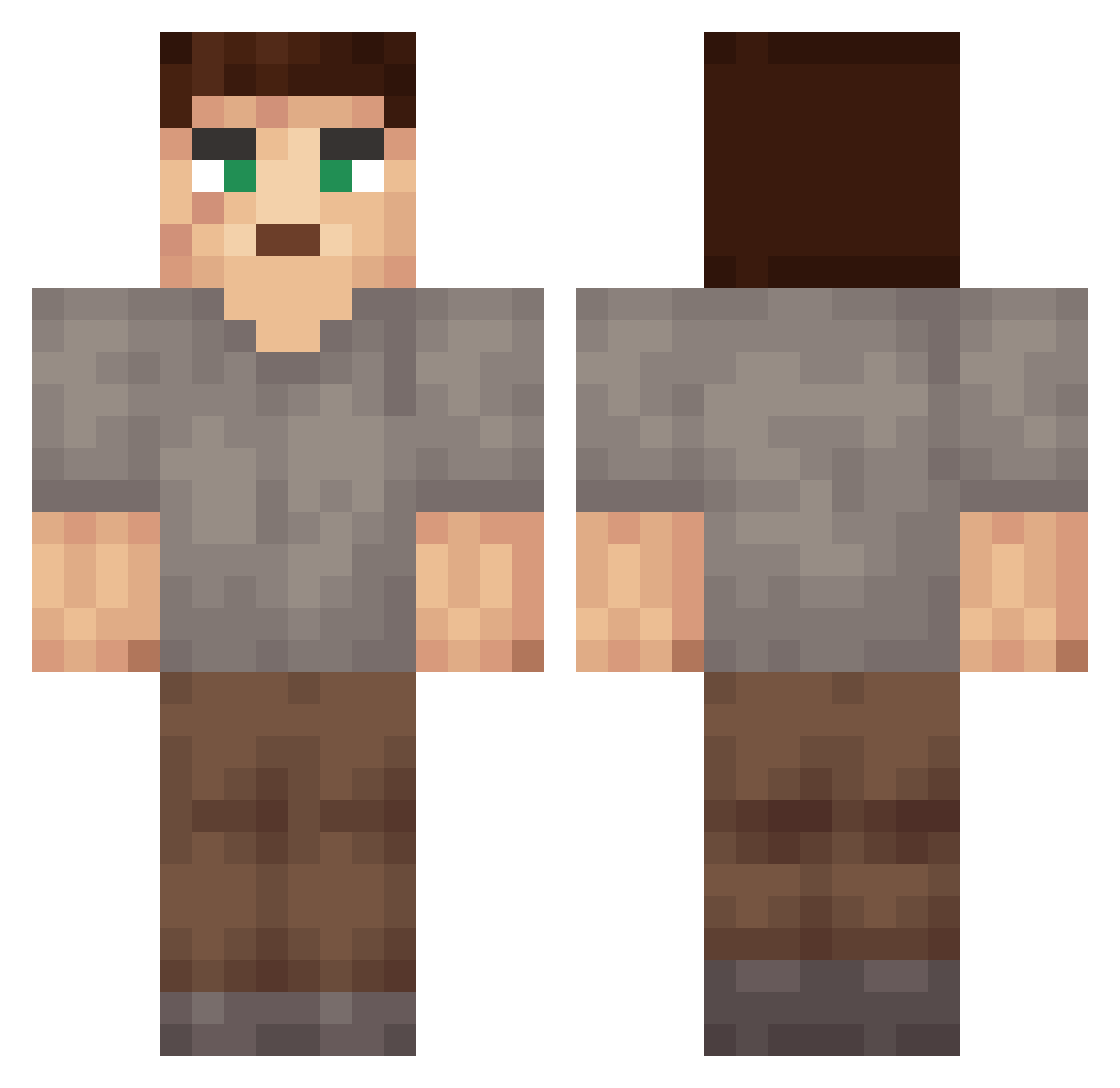 OpalEclipse Minecraft skin, front and back view