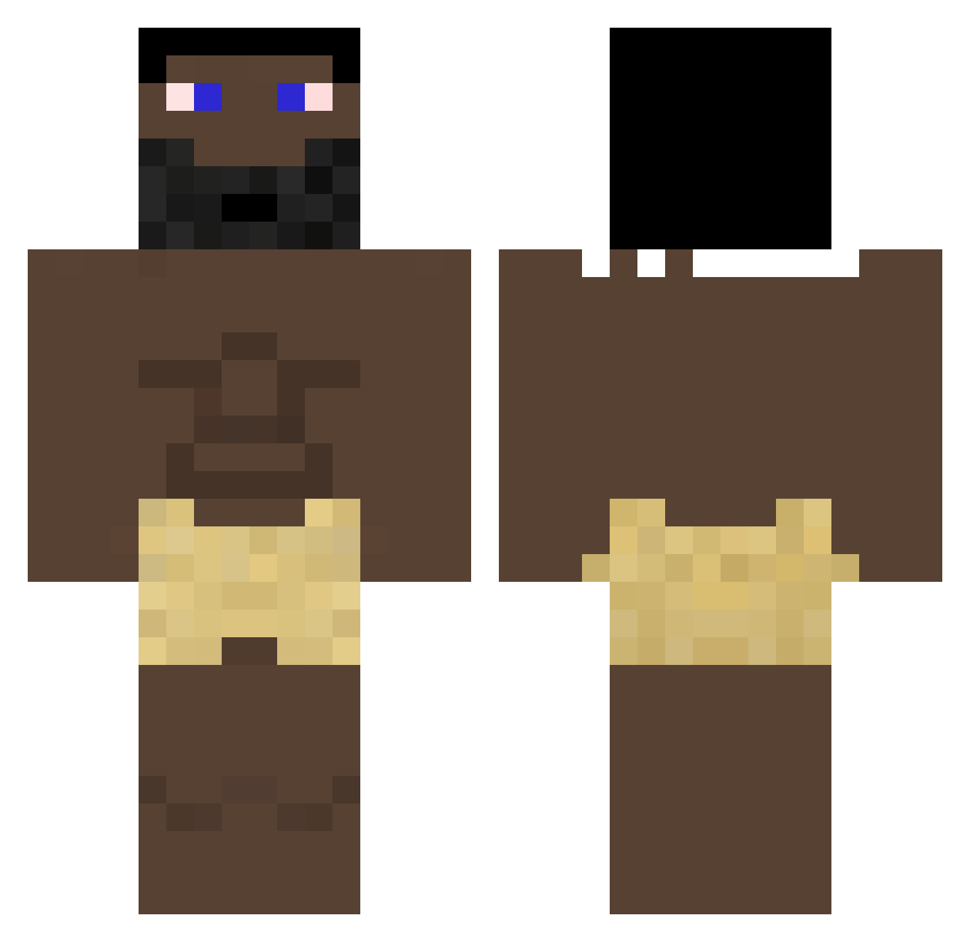 Foroubignolle Minecraft skin, front and back view