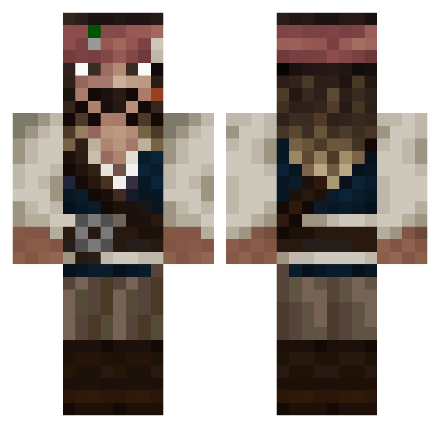 Florida_surfer79 Minecraft skin, front and back view