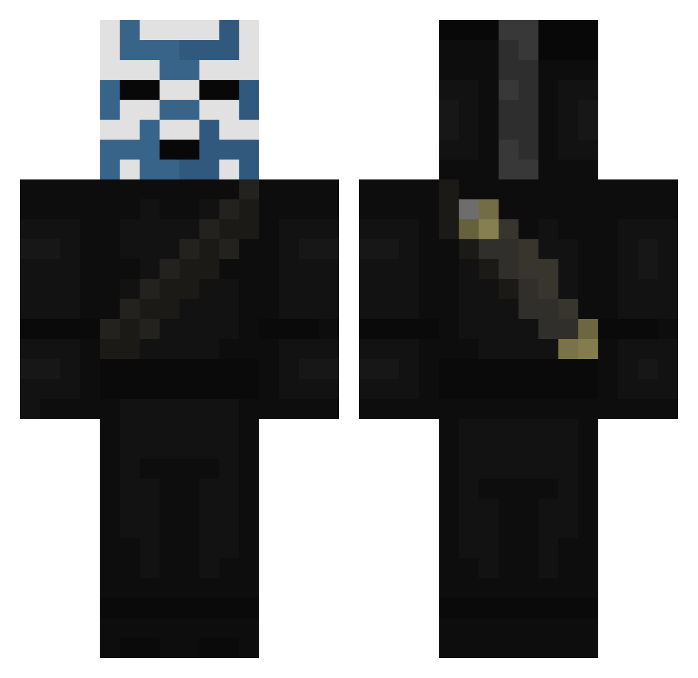 Kobrajs Minecraft skin, front and back view