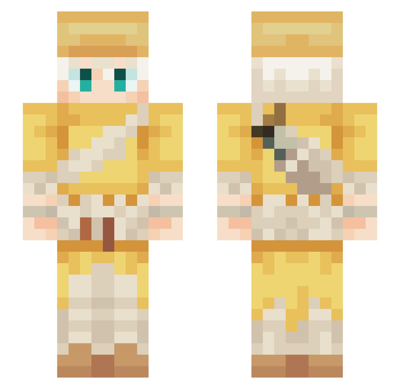 nothingjustsena Minecraft skin, front and back view