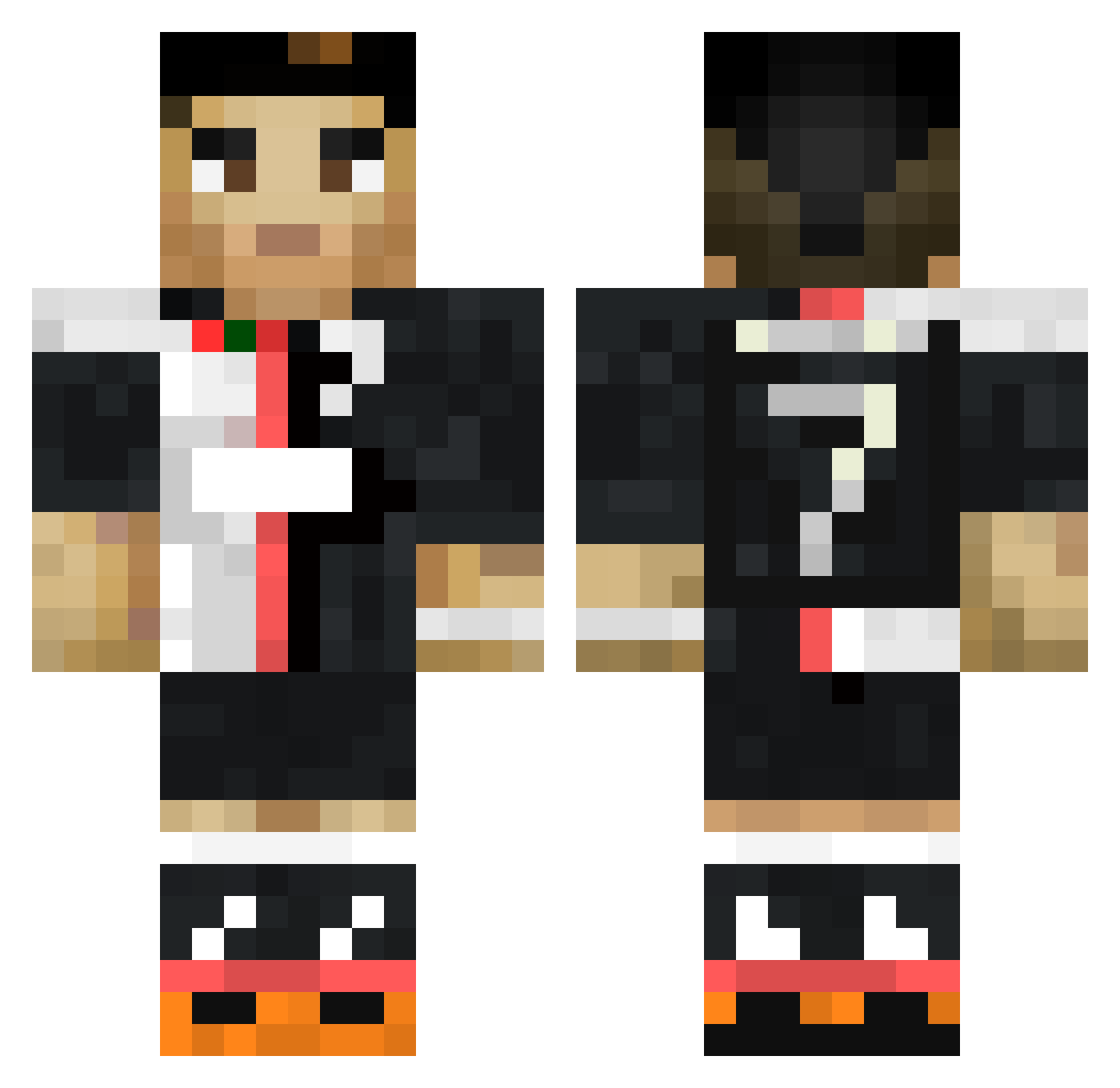 Raralu Minecraft skin, front and back view
