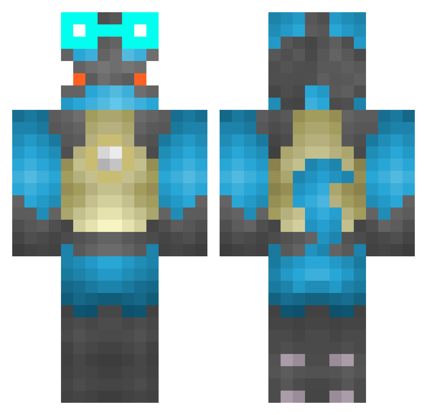 S1ba_DOG Minecraft skin, front and back view